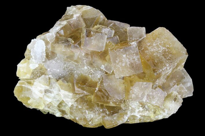 Lustrous Yellow Cubic Fluorite Crystal Cluster - Morocco #84303